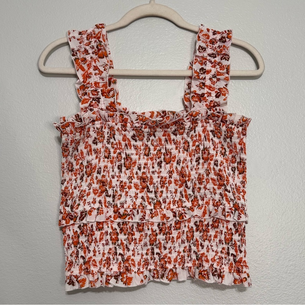 a loves a Sleeveless Smocked Floral Top